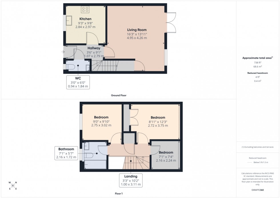 Floorplan for Dunelm Close, Cheltenham, Gloucestershire, GL51
