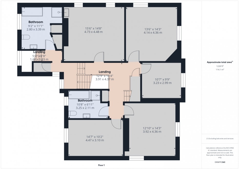 Floorplan for Murrells End, Hartpury, Glos, Gloucestershire, GL19