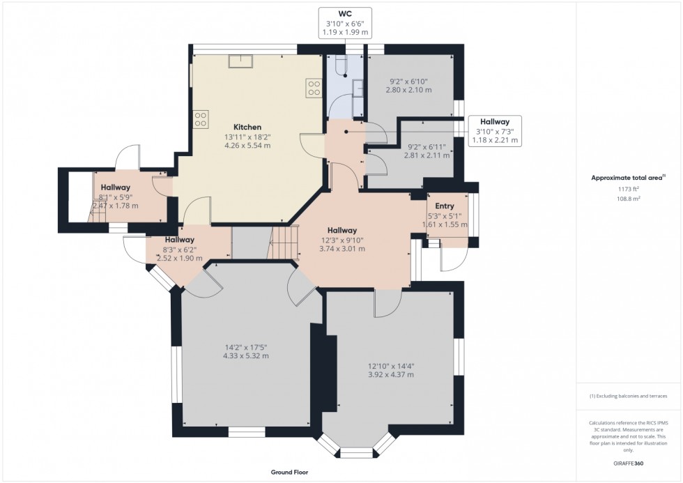 Floorplan for Murrells End, Hartpury, Glos, Gloucestershire, GL19