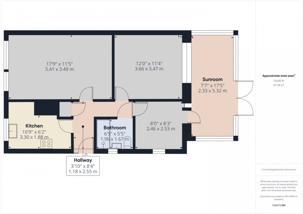 Floorplan for Glynfield Rise, Ebley, Stroud, Gloucestershire, GL5