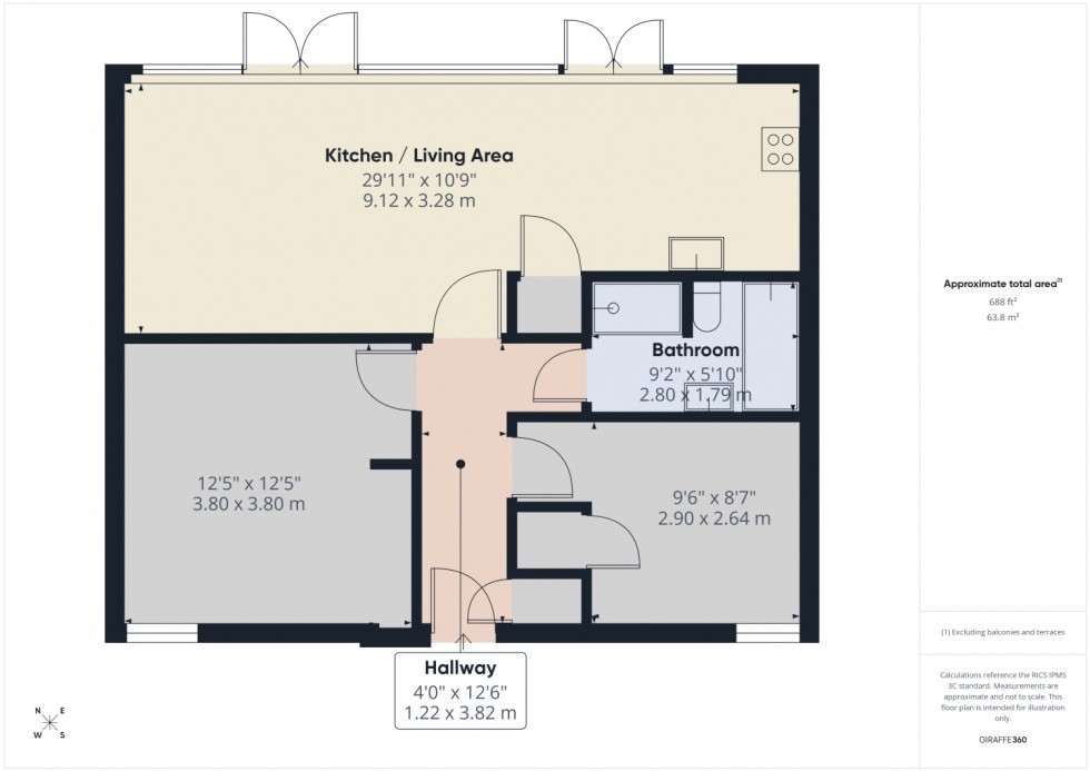 Floorplan for Spa Court, Spa Road, Gloucester, Gloucestershire, GL1