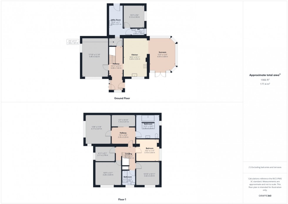 Floorplan for Knights Way, Tewkesbury, Gloucestershire, GL20
