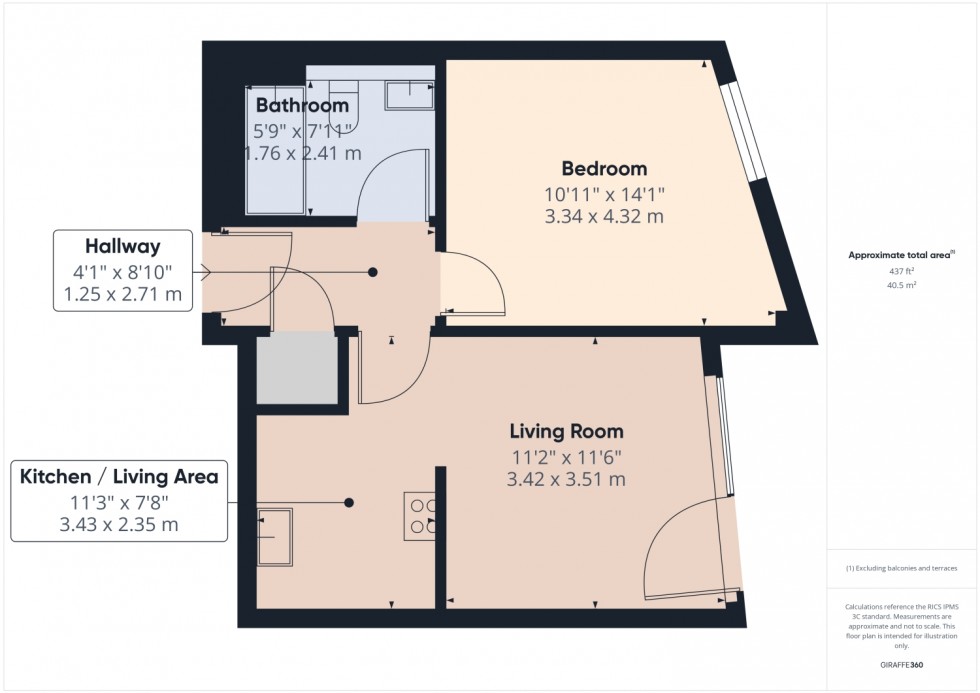 Floorplan for Hales Close, Cheltenham, Gloucestershire, GL52