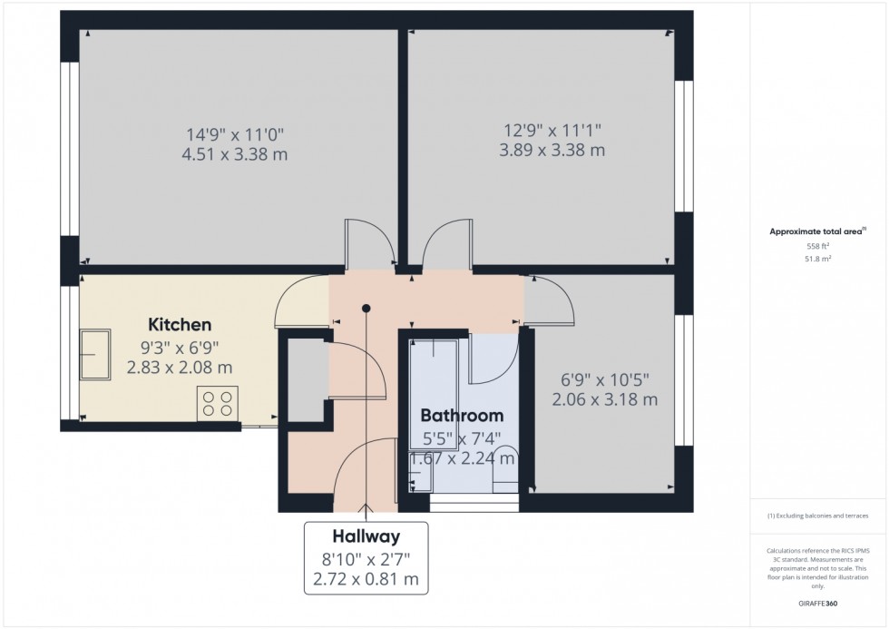 Floorplan for Crypt Court, Tuffley, Gloucester, Gloucestershire, GL4