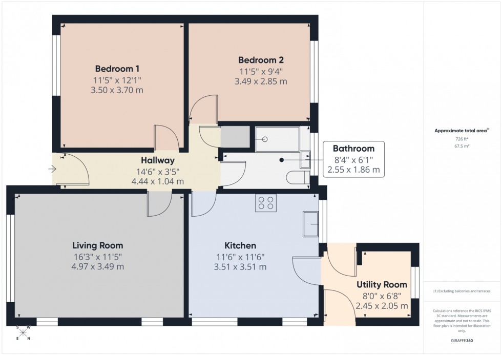 Floorplan for Pirton Crescent, Churchdown, Gloucester, Gloucestershire, GL3
