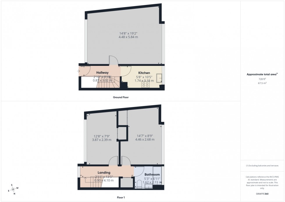 Floorplan for Queens Court, Tewkesbury, Gloucestershire, GL20